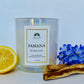 Samana Signature Scented Candle; Palo Santo & Lilac Candle; Coconut Soy Wax Candle with Wood Wick; Latino Candles; Dominican Candles; DR Candles. Lemon, flowers, palo santo smudge sticks