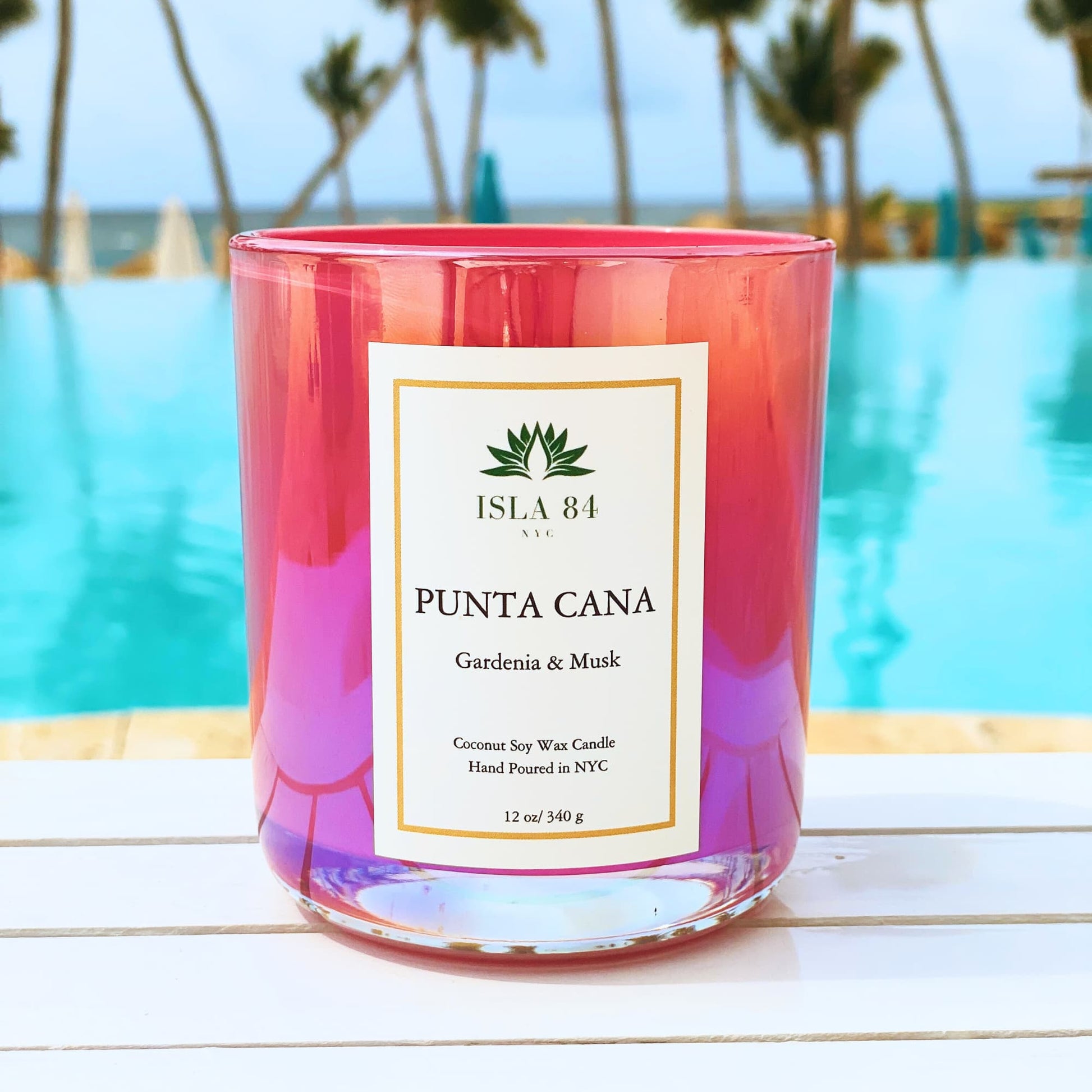 coconut water and palm leaf candle Punta Cana | The Infinite Shore Candle