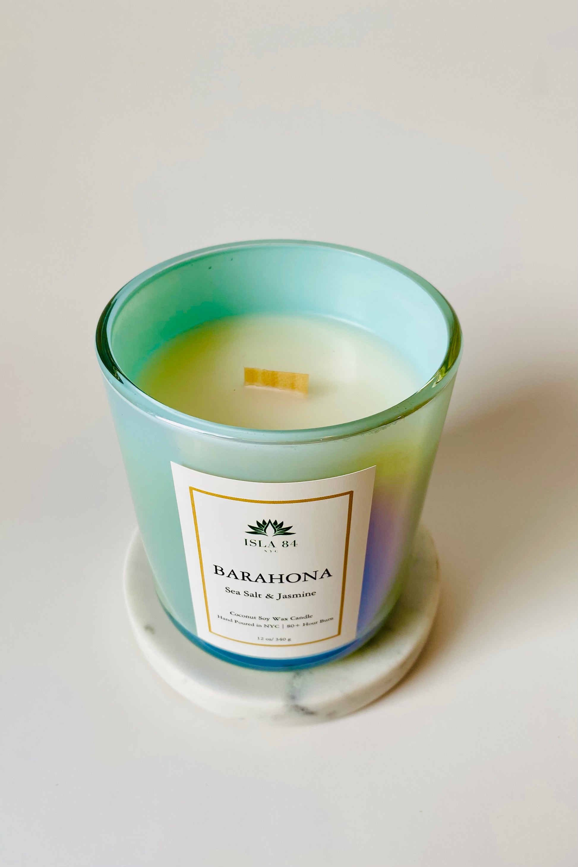 Barahona Signature Scented Candle; Dominican Republic Candle; Velas Aromatica Republica Dominicana; Coconut Soy wax candle with wood wick.